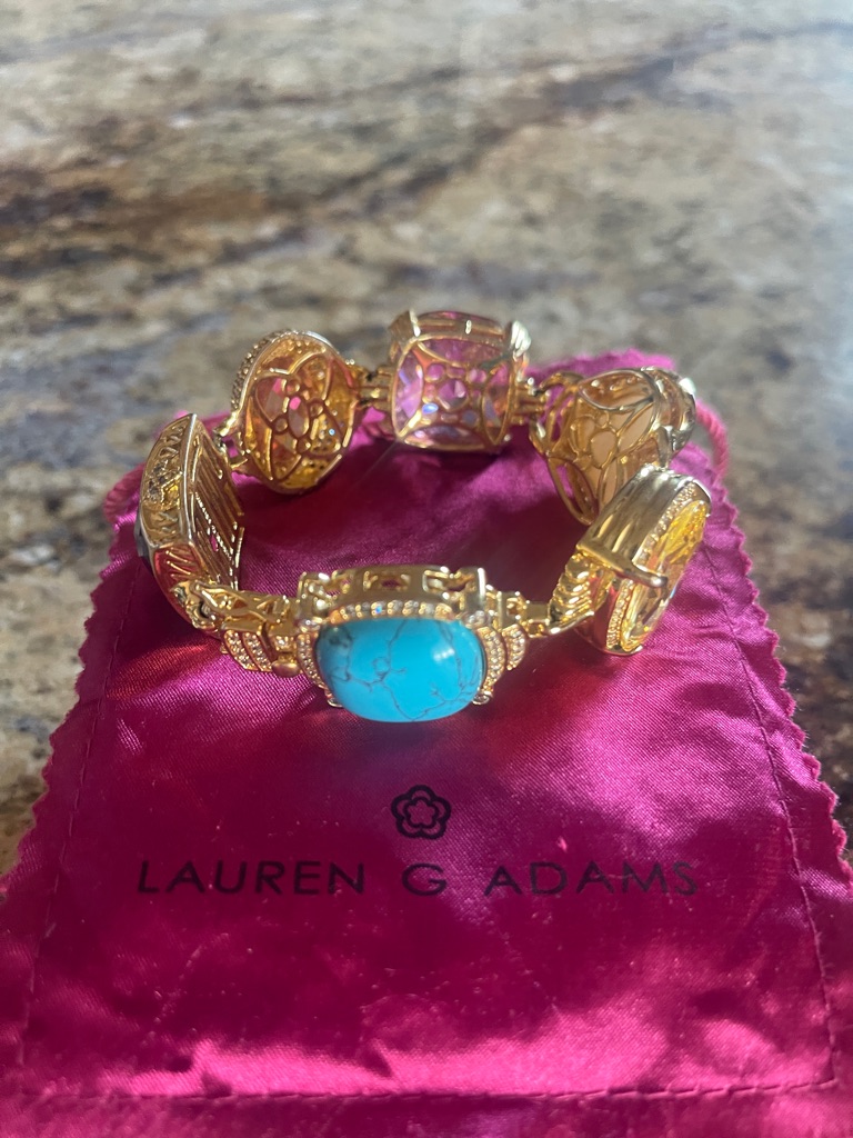 Lauren G. Adams Gold Bracelet With Turquoise And Multicolor Stones